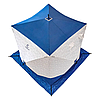 Палатка зимняя куб СЛЕДОПЫТ 210 х210х214,Oxford 210D PU 1000,S по полу 4,4 кв.м,цв.синий/белый с принтом, фото 5