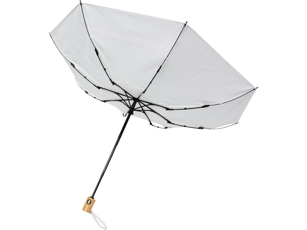 Автоматический складной зонт Bo из переработанного ПЭТ-пластика, белый - фото 5 - id-p217188888