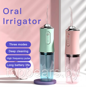 Ирригатор (флоссер) для гигиены полости рта Oral Irrigator 4 сменные насадки Зеленый - фото 1 - id-p205234526