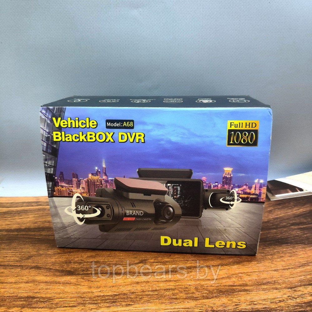 Видеорегистратор Vehicle BlackBOX DVR Dual Lens A68 с тремя камерами для автомобиля (фронт и салон камера - фото 9 - id-p203699788