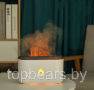 Аромадиффузор - ночник с эффектом пламени Flame Humidifier SL-168  Белый глянец / Свет огня
