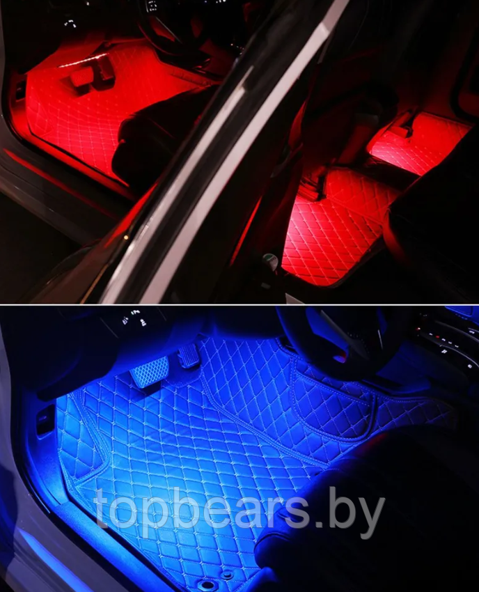 Универсальная светодиодная RGB led подсветка салонасконтроллером идатчикоммузыкидля автомобиляAutomobile - фото 8 - id-p200719472
