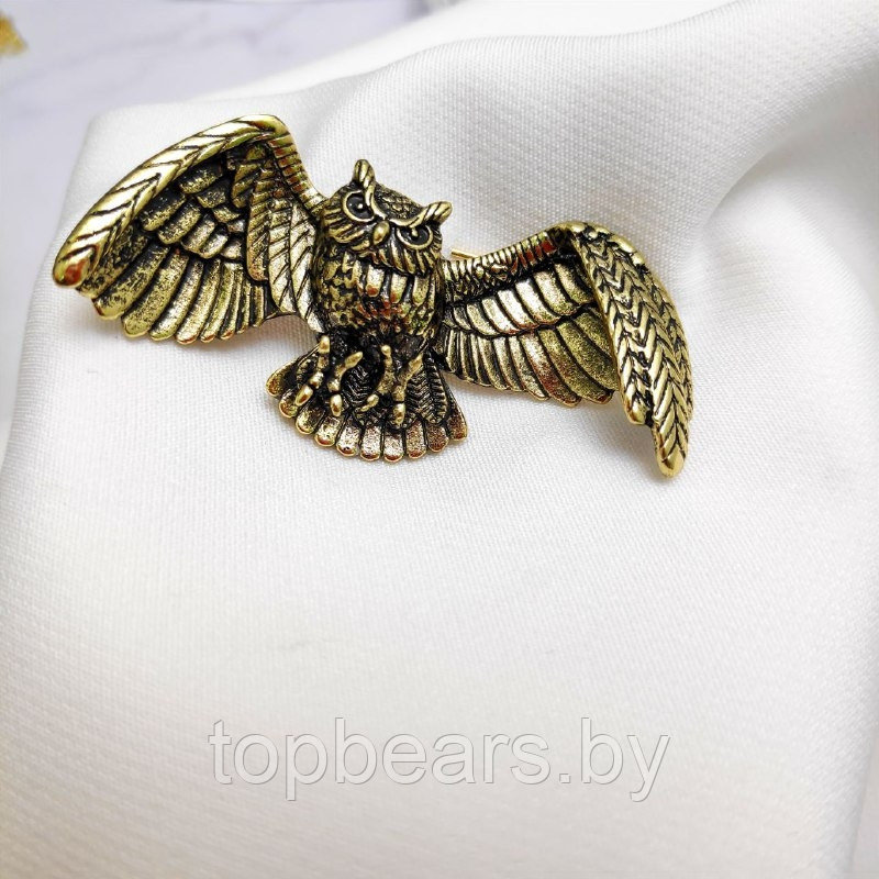 Брошь женская Летящая сова, 60 х 30 мм Золото - фото 10 - id-p198378332