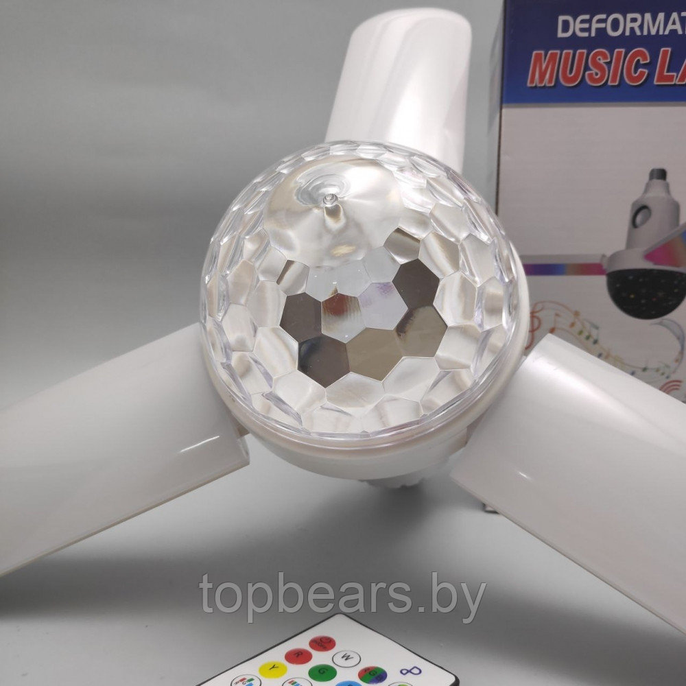 Музыкальная диско LED лампа Deformation music Lamp с пультом ДУ (Bluethooth, музыка, аудио, 7 цветов, цоколь - фото 6 - id-p194566811