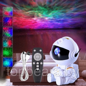 Ночник проектор игрушка Астронавт Astronaut Nebula Projector HR-F3 с пультом ДУ - фото 1 - id-p192621409