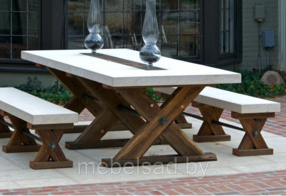 Набор садовый и банный  деревянный "Сельский Премиум №6"  1,2 метра 3 предмета