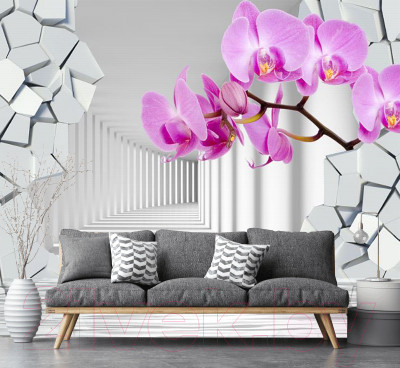 Фотообои листовые Citydecor Орхидея 3D с защитным покрытием - фото 2 - id-p217207359