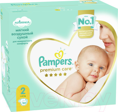 Подгузники детские Pampers Premium Care 2 Mini - фото 2 - id-p217240756