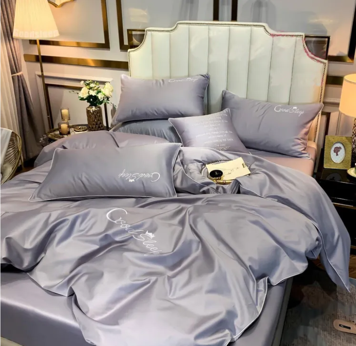 Комплект постельного белья Good Sleep Премиум, Жатка, Евро размер. Серый - фото 1 - id-p217255965