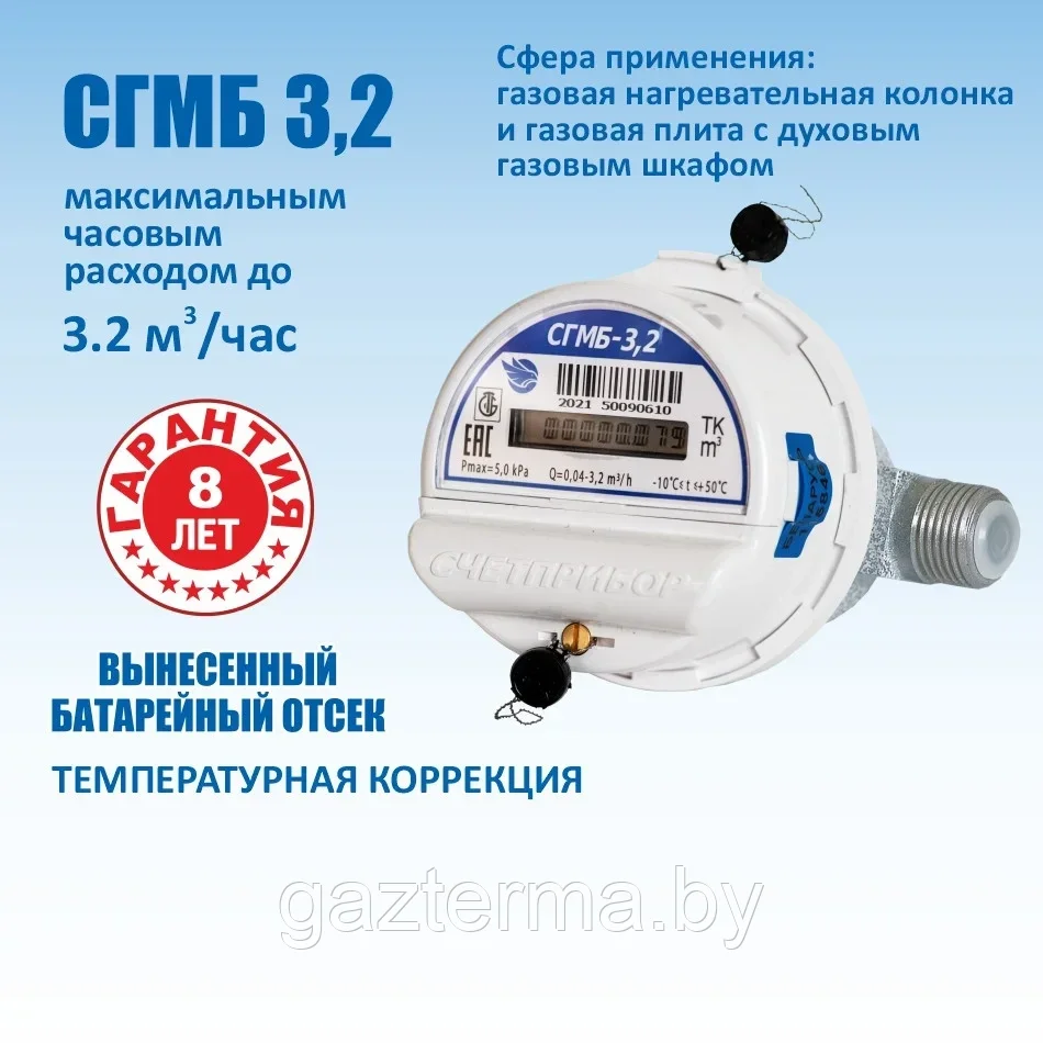 Счетчик газовый СГМБ-3,2 - фото 1 - id-p217258671