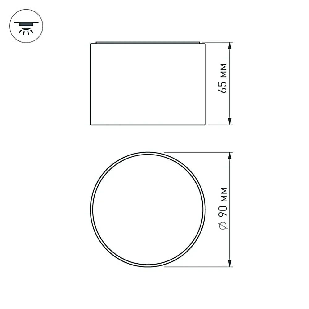 Светильник накладной LN Rondo 8W 3000K диммируемый TRIAC черный - фото 3 - id-p189994266