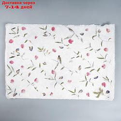 Бумага ручной работы с цветами и травами "Разнотравье" 55х80 см