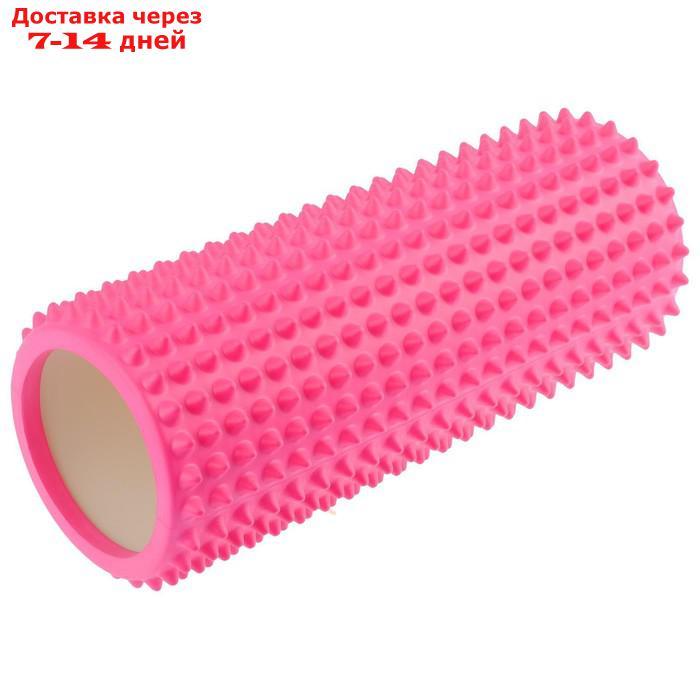 Роллер массажный для йоги 33 х 12 см, цвет светло-розовый - фото 4 - id-p216946719