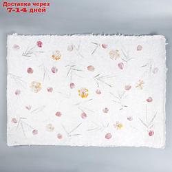 Бумага ручной работы с цветами и травами "Листья пальмы и оранжевые цветы" 55х80 см