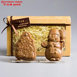 Шоколадная фигурка 2в1 "Елочка + Снеговик", 160 г