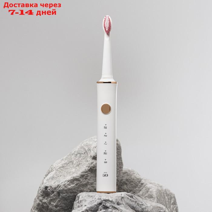 Электрическая зубная щётка LuazON LP-002, вибрационная, 31000 дв/мин, 4 насадки, АКБ, белая