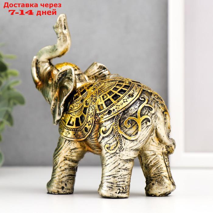 Сувенир полистоун "Слон с рисунками на попоне" набор 2шт. 14,5х13х5,7 см - фото 4 - id-p216942871