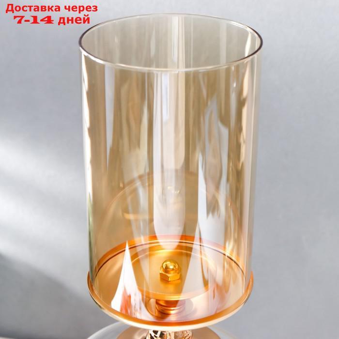 Подсвечник металл, стекло на 1 свечу "Изящный кубок" золото 42х17х17 см - фото 2 - id-p216948276