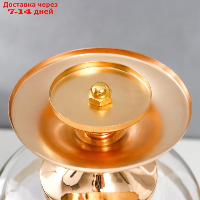 Подсвечник металл, стекло на 1 свечу "Изящный кубок" золото 42х17х17 см - фото 3 - id-p216948276