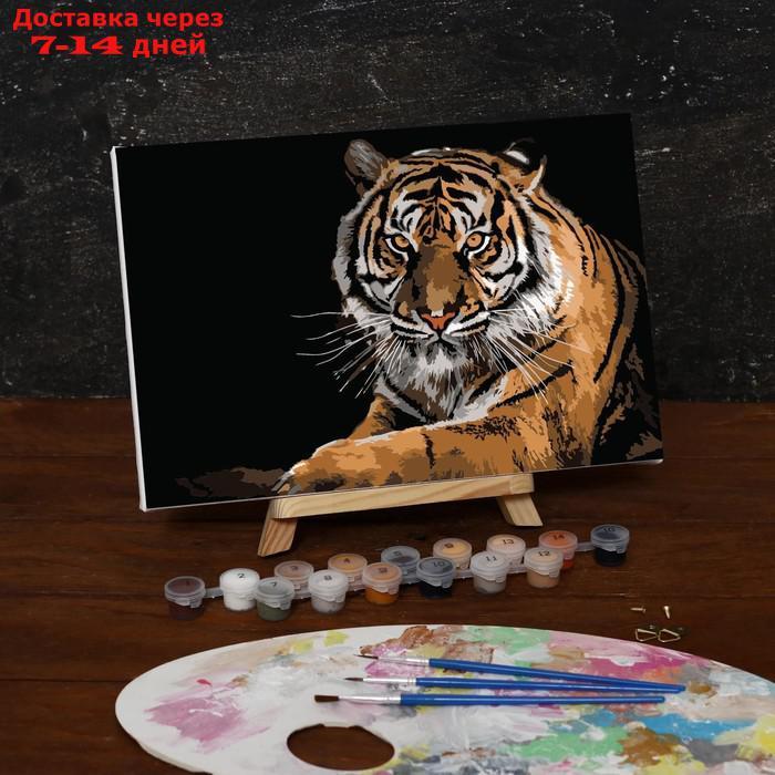 Картина по номерам на холсте с подрамником "Тигр", 30х20 см - фото 2 - id-p216942947