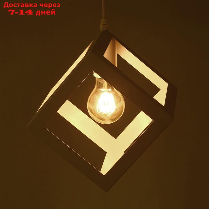 Светильник подвесной "Квадрат" 1x40Вт E27 белый 16х16х116 см - фото 3 - id-p216944183