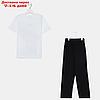 Пижама для мальчика (футболка, брюки) KAFTAN "Hype", рост 146-152, цвет белый/чёрный, фото 2