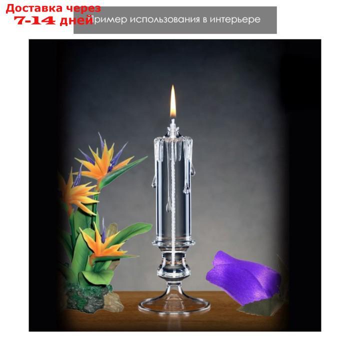 Подсвечник керосиновый стекло "Свеча с подтёками на подставке" прозрачный 26х6,2х6,2 см - фото 1 - id-p216948329