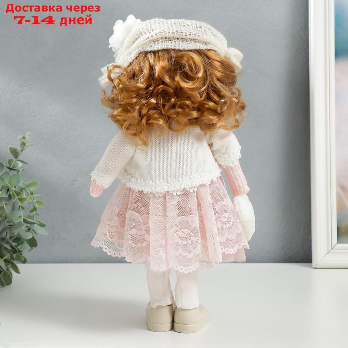 Кукла интерьерная "Малышка в платье с кружевом, с сердечком" 36,5х14х15,5 см - фото 3 - id-p216948333