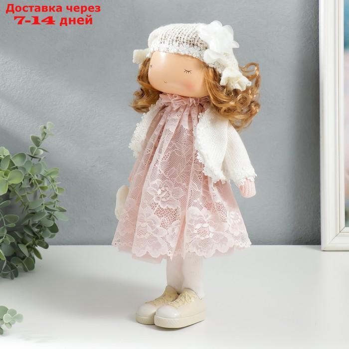 Кукла интерьерная "Малышка в платье с кружевом, с сердечком" 36,5х14х15,5 см - фото 4 - id-p216948333