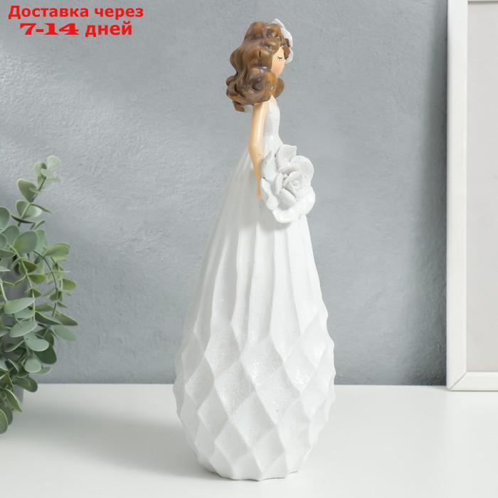 Сувенир полистоун "Малышка с цветком в волосах, в белом сарафане, с цветком" 30х11,5х11 см - фото 2 - id-p216948334