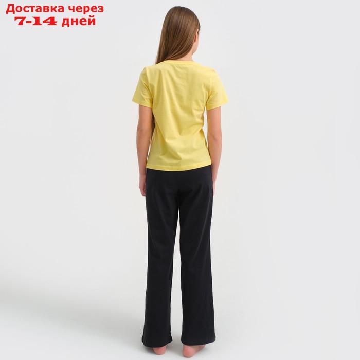 Пижама для девочки KAFTAN "Selfie", рост 134-140, цвет жёлтый/чёрный - фото 4 - id-p216947347