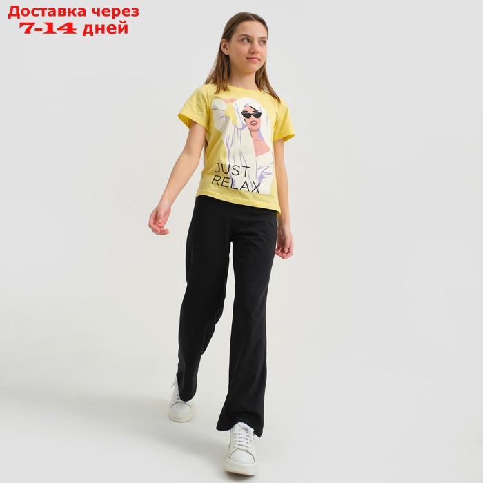 Пижама для девочки KAFTAN "Selfie", рост 134-140, цвет жёлтый/чёрный - фото 5 - id-p216947347
