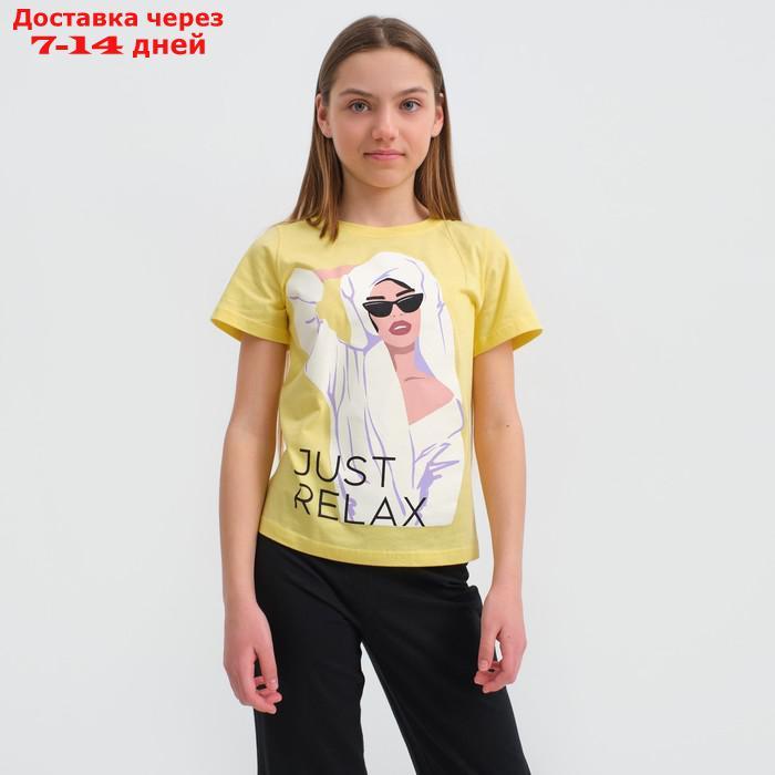 Пижама для девочки KAFTAN "Selfie", рост 134-140, цвет жёлтый/чёрный - фото 6 - id-p216947347