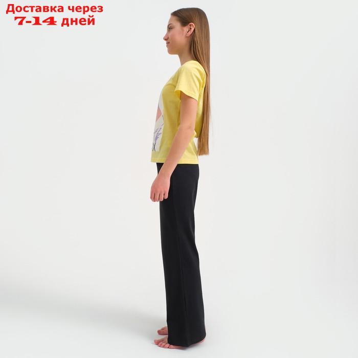 Пижама для девочки KAFTAN "Selfie", рост 146-152, цвет жёлтый/чёрный - фото 3 - id-p216947354