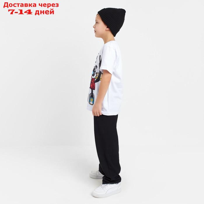 Пижама для мальчика (футболка, брюки) KAFTAN "Hype", рост 134-140, цвет белый/чёрный - фото 3 - id-p216947365