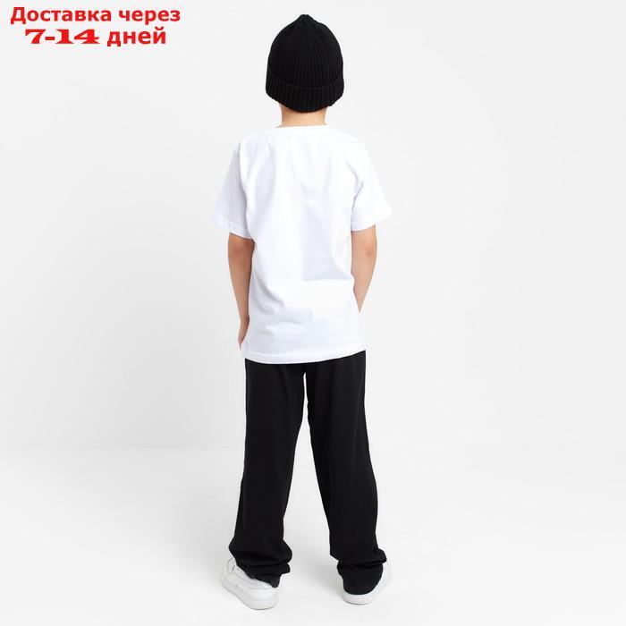 Пижама для мальчика (футболка, брюки) KAFTAN "Hype", рост 134-140, цвет белый/чёрный - фото 4 - id-p216947365