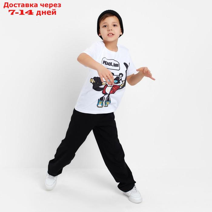 Пижама для мальчика (футболка, брюки) KAFTAN "Hype", рост 134-140, цвет белый/чёрный - фото 5 - id-p216947365