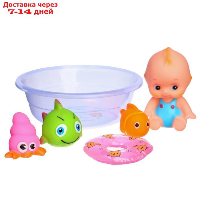 Набор игрушек для игры в ванне "Пупс в ванне", +4 игрушки, цвет МИКС - фото 2 - id-p216947380
