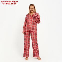 Пижама (рубашка, брюки) женская KAFTAN Red, р. 44-46