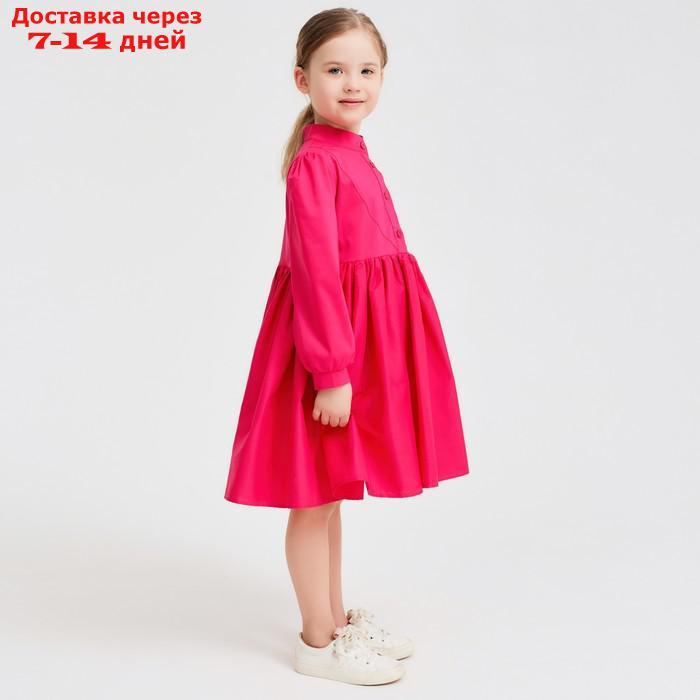 Платье для девочки MINAKU: Cotton collection цвет фуксия, рост 104 - фото 3 - id-p216947415