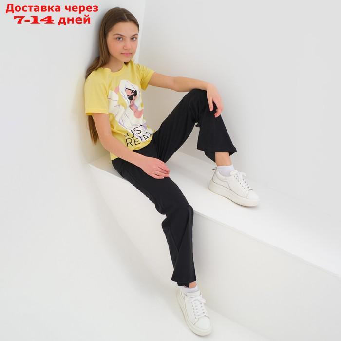 Пижама для девочки KAFTAN "Selfie", рост 158-164, цвет жёлтый/чёрный - фото 7 - id-p216947419