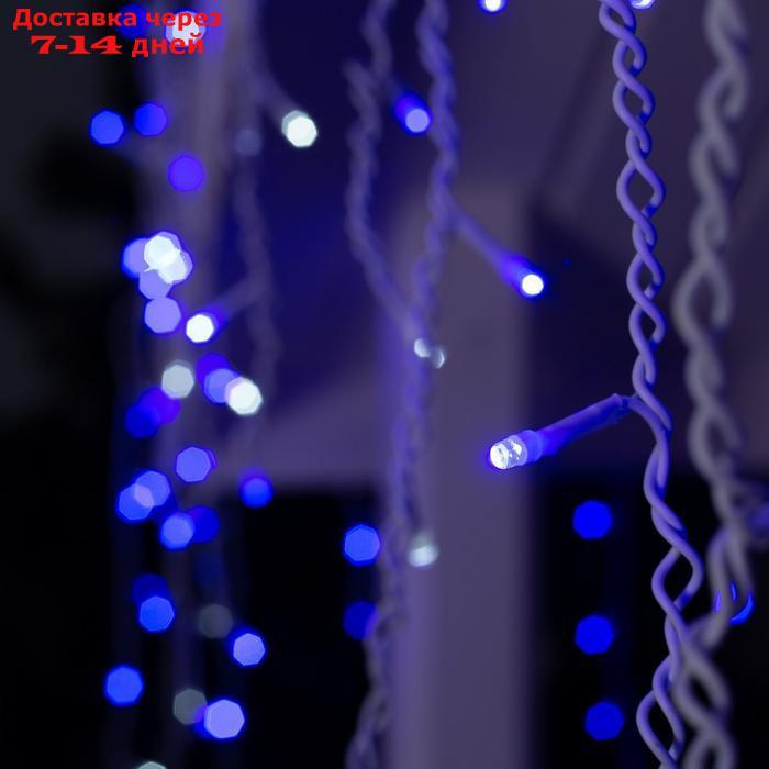 Гирлянда "Бахрома" 4 х 0.6 м , IP44, белая нить, 180 LED, свечение синее, мерцание белым, 220 В - фото 3 - id-p216943088