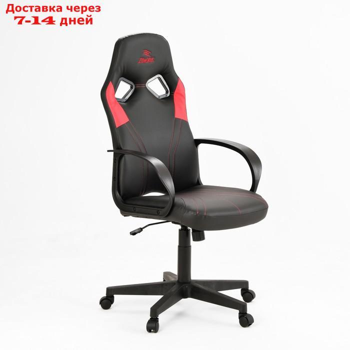 Кресло игровое Zombie RUNNER черный/красный, текстиль/эко.кожа, крестовина пластик - фото 1 - id-p216948438