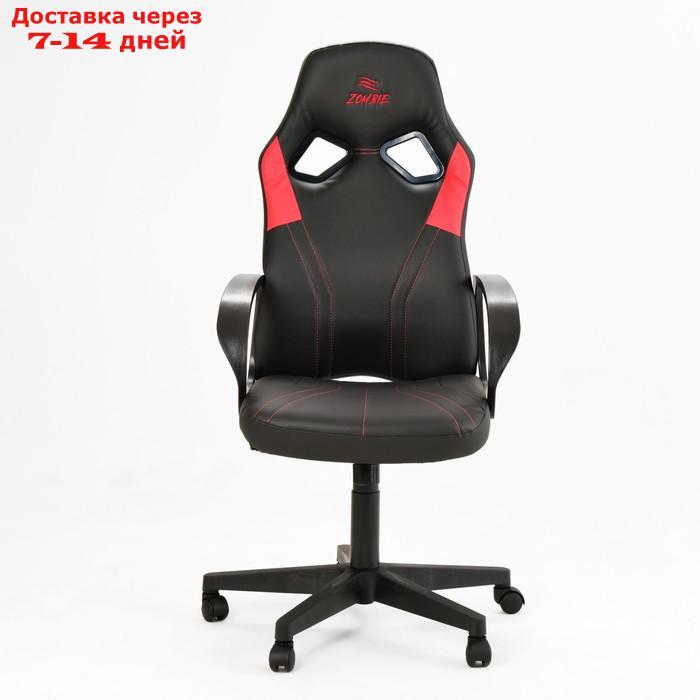 Кресло игровое Zombie RUNNER черный/красный, текстиль/эко.кожа, крестовина пластик - фото 2 - id-p216948438