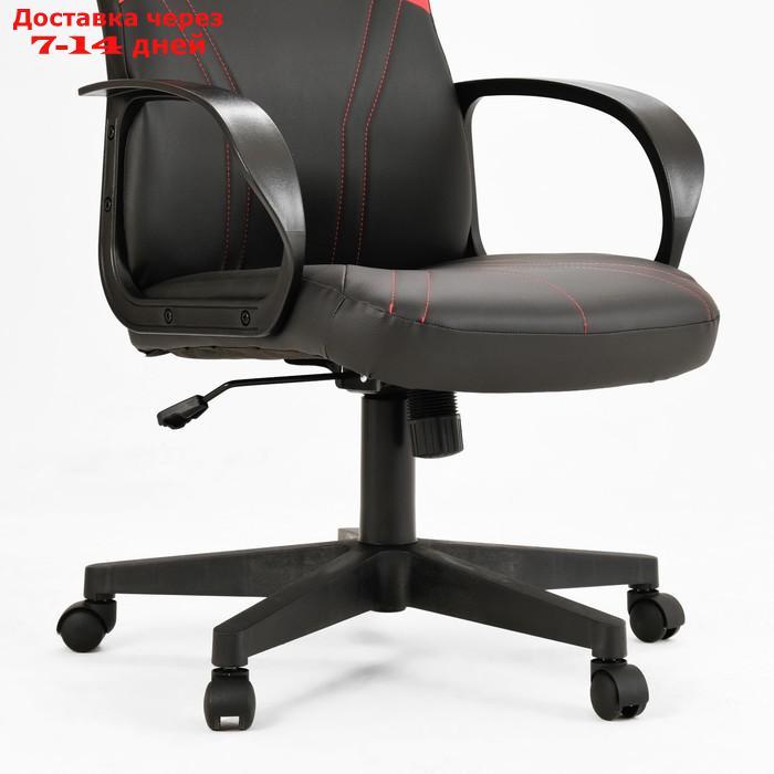 Кресло игровое Zombie RUNNER черный/красный, текстиль/эко.кожа, крестовина пластик - фото 5 - id-p216948438