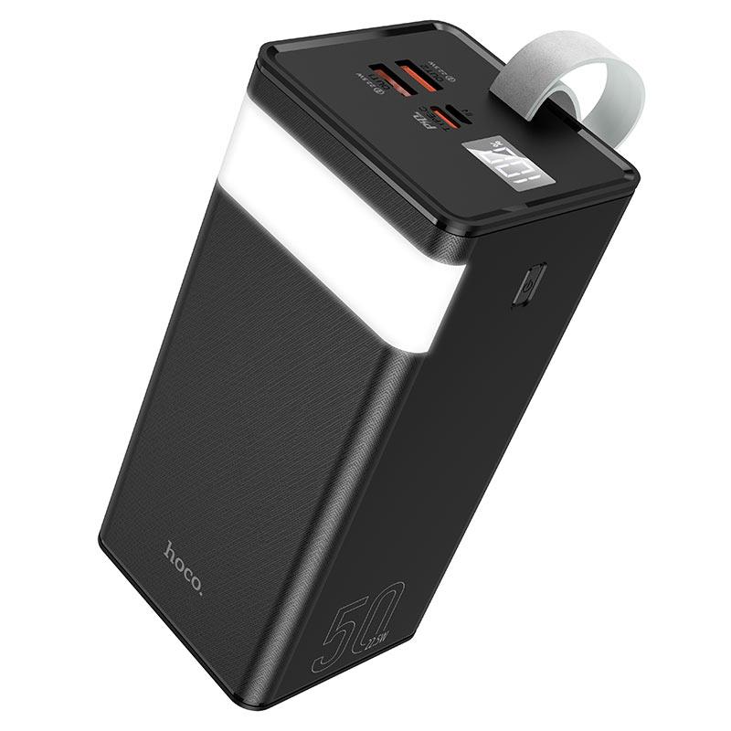 Внешний аккумулятор 50000mAh - Hoco J86A, 5-12V, 3A, 185W, 2xUSB(QC 22.5W)+Type-C(PD 20W), с дисплеем, чёрный