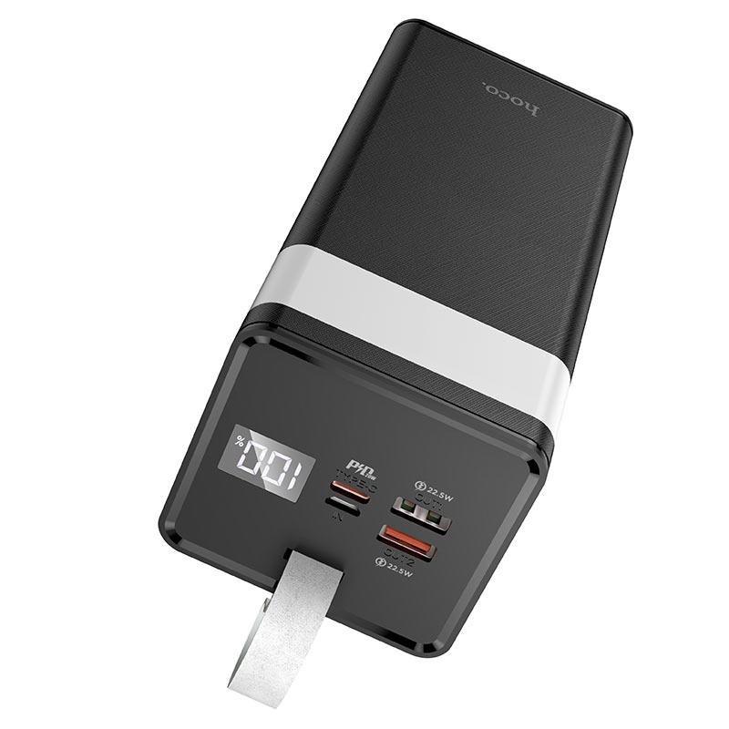 Внешний аккумулятор 50000mAh - Hoco J86A, 5-12V, 3A, 185W, 2xUSB(QC 22.5W)+Type-C(PD 20W), с дисплеем, чёрный - фото 6 - id-p217323771