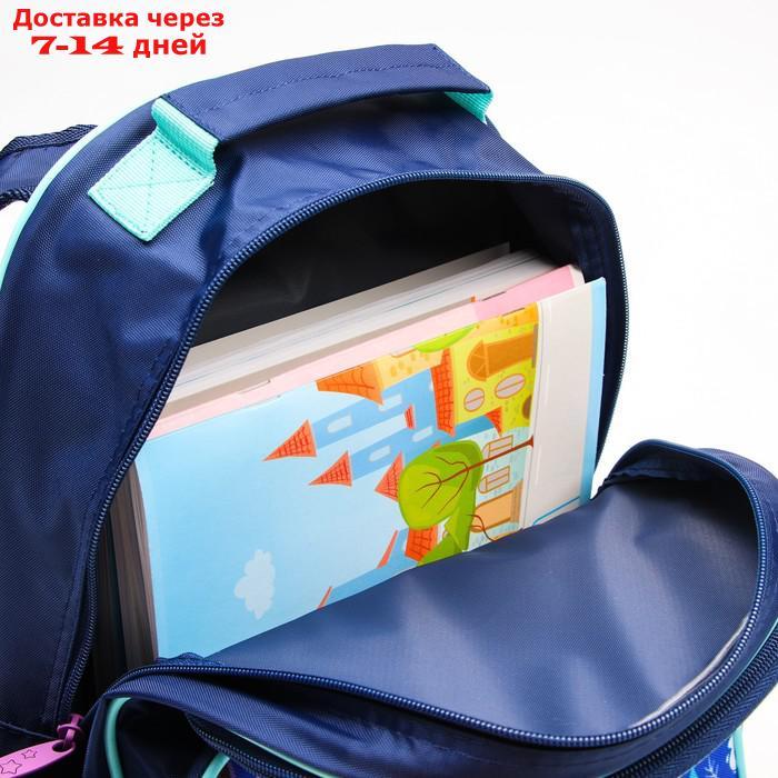 Рюкзак школьный с эргономической спинкой Холодное Сердце "Эльза", 37*26*13 см, синий - фото 7 - id-p216947631