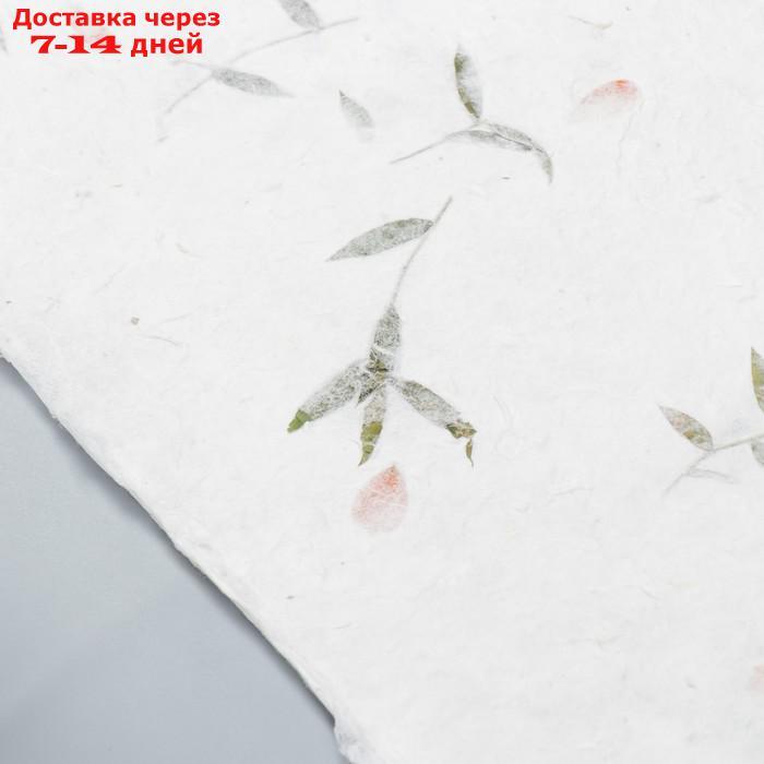 Бумага ручной работы с цветами и травами "Красные листики" 55х80 см - фото 2 - id-p216947639