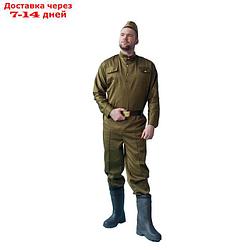 Карнавальный костюм "Солдат", пилотка, гимнастёрка, ремень, брюки, р. 54-56